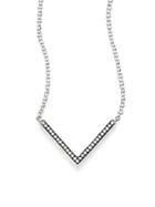 Ippolita Stella Diamond & Sterling Silver Linear V Pendant Necklace