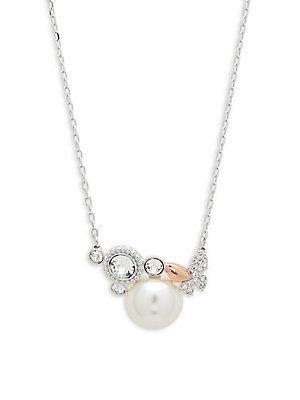 Faux Pearl & Swarovski Crystal Pendant Necklace