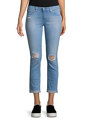Ag Adriano Goldschmied Distressed Roll-up Jeans