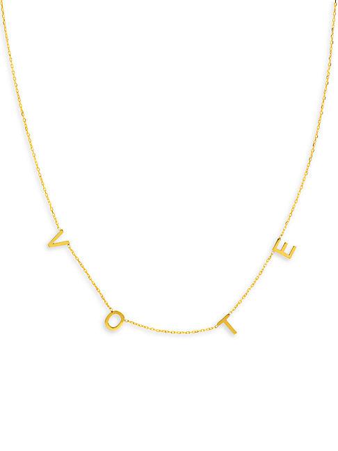 Saks Fifth Avenue 14k Yellow Gold Vote Necklace