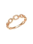 Saks Fifth Avenue 14k Rose Gold & Diamond Link Ring
