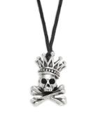 King Baby Studio Sterling Silver Crown & Skull Pendant Necklace