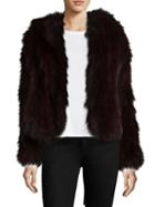 Adrienne Landau Knit Dyed Fox Fur Hooded Jacket