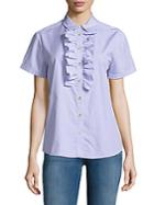 Marc By Marc Jacobs Striped Ruffle-front Shirt