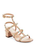 Valentino Studs Leather Open Toe Sandals