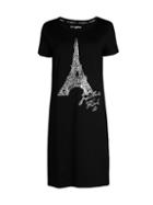 Karl Lagerfeld Sequin Eiffel Tower T-shirt Dress