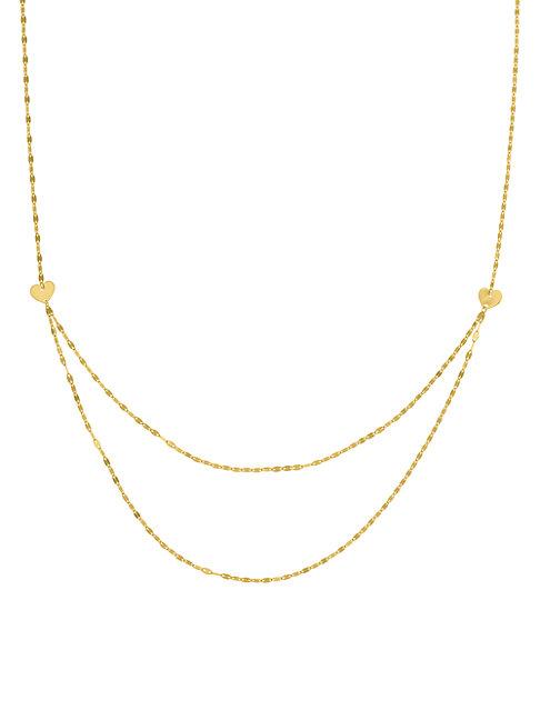 Saks Fifth Avenue 14k Yellow Gold Heart Double-chain Necklace