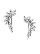 Saks Fifth Avenue Rhodium Marquise Cluster Earrings