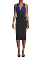 Victoria Beckham Colorblock Sleeveless Sheath Dress