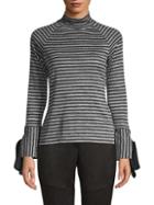 Laundry By Shelli Segal Striped Turtleneck Top