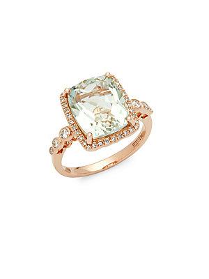 Effy Amethyst & Diamond Rose Gold Ring