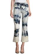Faith Connexion Tie-dye Cropped Flared Jeans