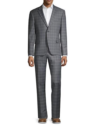 Tommy Hilfiger Lowen Stretch-fit Plaid Wool-blend Suit