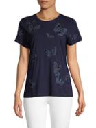 Valentino Butterfly Embroidered Cotton Tee