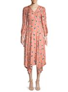 Rebecca Taylor Paintbrush Stretch-silk Midi Dress