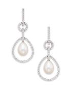 Saks Fifth Avenue 25mm Oval Freshwater Pearl Drop Earrings
