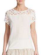 Maje Faiencerie Embroidered-detail Silk Top