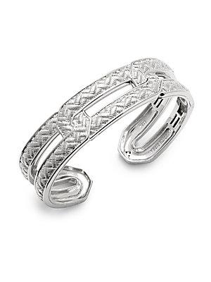 Judith Ripka Mercer White Sapphire & Sterling Silver Cuff Bracelet