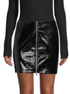 L'agence Claudia Leather Zip Mini Skirt