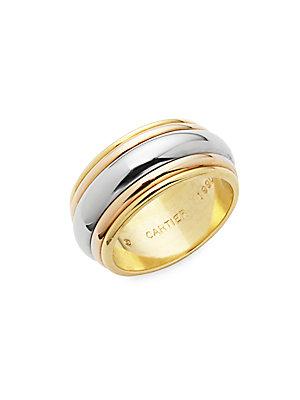 Estate Jewelry Collection Cartier 18k Gold Tri-color Ring