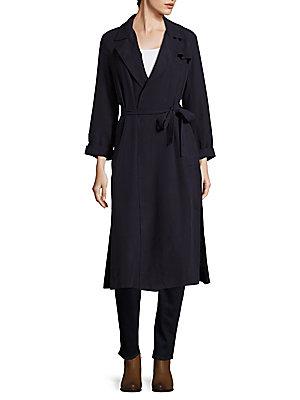 French Connection Solid Draped Coat