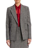 Helmut Lang Prince Of Wales Check Virgin-wool Double-breasted Blazer