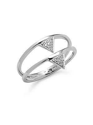 Casa Reale Diamond & 14k White Gold Double Triangle Ring
