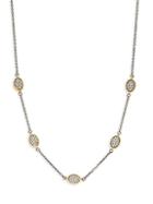 Freida Rothman Sterling Silver & Cubic Zirconia Oval Station Necklace