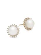 Saks Fifth Avenue Diamond-accented Fresh Water Pearl Stud Earrings