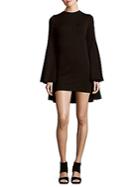 Brandon Maxwell Caped Wool-blend Mini Dress