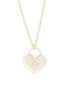 Saks Fifth Avenue 14k White & Yellow Gold & Diamond Heart Pendant Necklace