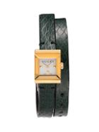 Gucci Goldtone Stainless Steel & Embossed Double Leather-strap Watch