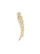 Ef Collection Single Diamond Bezel 14k Yellow Gold Crawler Earring