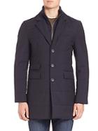 Saks Fifth Avenue Zipper Bib Quilted Wool Coat