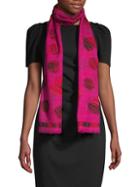 Boutique Moschino All Of Heart Print Wool Scarf