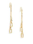 Diane Von Furstenberg Metal Chain Links Linear Drop Earrings