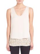 Foundrae Embellished Layered Tank Top