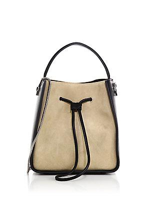 3.1 Phillip Lim Soleil Small Two-tone Suede & Leather Drawstring Bucket Bag