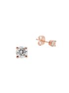 Nephora 14k Rose Gold & Diamond Prong Stud Earrings