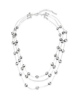 Saks Fifth Avenue Silvertone Three-tier Beaded Necklace