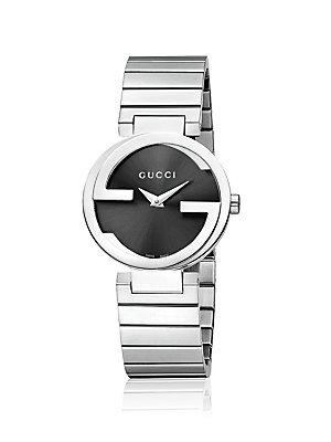 Gucci Interlocking Stainless Steel Bracelet Watch/black