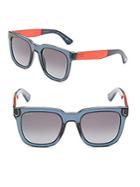 Gucci Contrast-temple 52mm Wayfarer Sunglasses