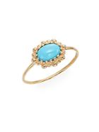 Anzie Dew Drop Sleeping Beauty Turquoise & 14k Yellow Gold Ring