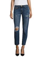 Current/elliott The Easy Stiletto Distressed Cropped Jeans