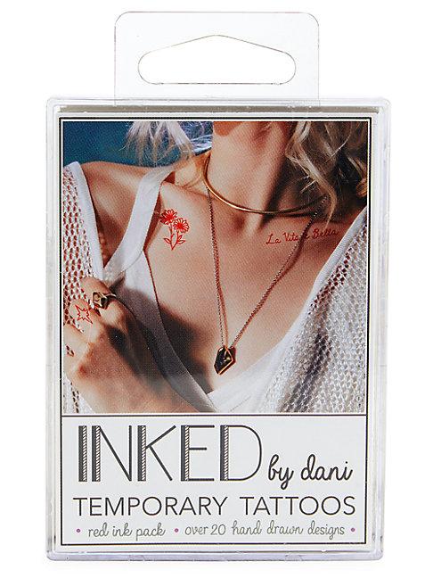 Inked By Dani Temporary Tattoos Red Ink Pack
