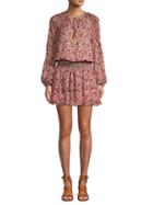 Ramy Brook Floral Silk Blend Mini A-line Dress