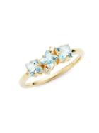 Suzanne Kalan 14k Gold Blue Topaz & Diamond Ring