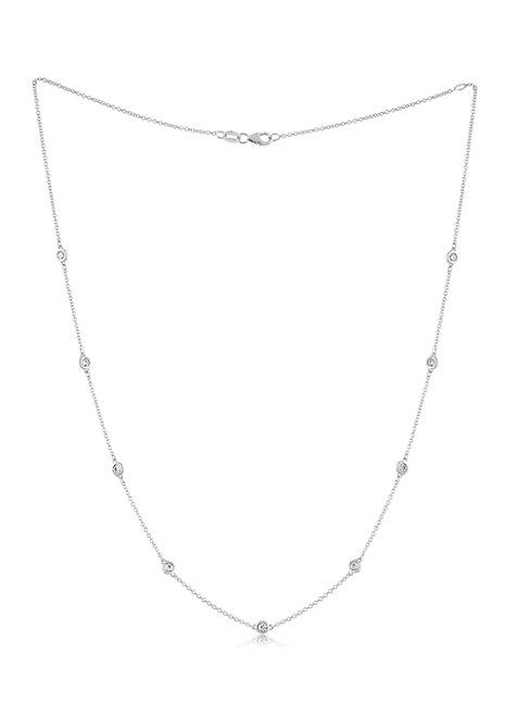 Diana M Jewels 14k White Gold & 0.50 Tcw Diamond Station Necklace