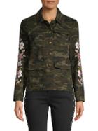 Driftwood Camouflage Floral-embroidered Jacket