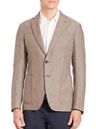 Armani Collezioni Tan Linen Blazer